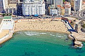 Frankreich, Bouches du Rhone, Marseille, Pharo, Anse und Plage des Catalans (Luftaufnahme)
