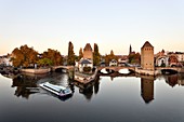 France, Bas Rhin, Strasbourg, old town listed as World Heritage by UNESCO, Petite France district, the Covered Bridges over the River Ill and Notre Dame Cathedral
