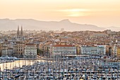 France, Bouches du Rhone, Marseille, general view of the Old Port