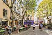 France, Rhone, Lyon, restaurants and bar place Fernand Rey