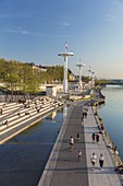 France, Rhone, Lyon, quay Claude Bernard at the edge of the Rhone, the swimming pool the Piscine du Rhone