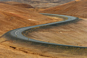 Windy road,Namafjall mountain,Myvatn lake area,Iceland