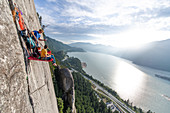 Big wall climbing with portaledge,Squamish,British Columbia,Canada
