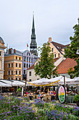 Livu Square and St. Peter's Church, UNESCO World Heritage Site, Riga, Latvia, Europe