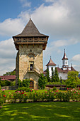 Turm, Humor-Kloster, 1530, UNESCO-Weltkulturerbe, Manastirea Humorului, Kreis Suceava, Rumänien, Europa