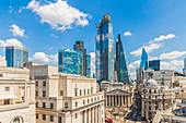 Erhöhte Ansicht der Skyline der Stadt London, London, England, Vereinigtes Königreich, Europa