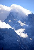 View to Sorapiss over Cortina d´Ampezzo, Belluno Dolomites, Veneto, Italy