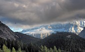 View to Sorapiss over Cortina d´Ampezzo, Belluno Dolomites, Veneto, Italy
