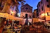Abends in Corniglia, Cinque Terre, Ostküste von Ligurien, Italien