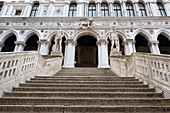 View of the giant staircase in the inner courtyard of the Doge's Palace, Palazzo Ducale, San Marco, Venice, Veneto, Italy, Europe
