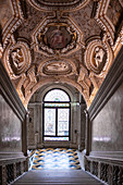 Blick auf die goldene Treppe im Dogenpalast, Palazzo Ducale, Scala D'oro, san Marco, Venedig, Venetien, Italien, Europa 