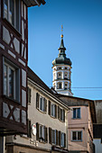 Church tower of the parish church, Munderkingen, Alb-Donau district, Baden-Württemberg, Danube, Germany