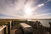 Viewing platform at the Markelsdorfer Huk on Fehmarn, Baltic Sea, Ostholstein, Schleswig-Holstein, Germany