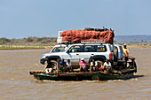 Ferry over the Tsiribihina river at Belo, West Madagascar, Madagascar, Africa / ferry boat over Tsiribihina river at Belo, West Madagascar, Africa