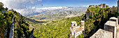 View from Monte Erice into the valley, Sicily, Italy