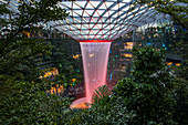 &quot;The Rain Vortex&quot; (largest indoor waterfall in the world) in the &quot;The Jewel Changi&quot; shopping center at Singapore Changi Airport (SIN), Singapore, Singapore, Asia