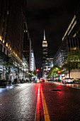 Streets of New York at night, New York, United States of America, North America
