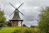 Western Greetsieler twin mill, Greetsiel, East Frisia, Lower Saxony, Germany