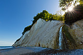 Waterfall on Kieler Bach, Jasmund National Park, chalk cliffs, chalk coast, Rügen, Baltic Sea, Mecklenburg-Western Pomerania, Germany