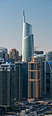 Jumeirah Lake Towers von der Dubai Marina, Almas Tower, Sheikh Zayed Road, Dubai, Vereinigte Arabische Emirate
