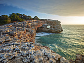 Rock hole Es Puntas, Mallorca, Balearic Islands, Catalonia, Spain
