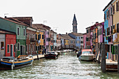 Rio di Mezzo on Burano in the Venice lagoon, Veneto, Italy