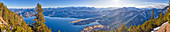 Panorama view from the Herzogstand on the Walchensee, Bavaria, Germany