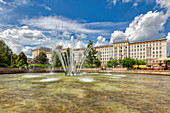 Brunnen am Ulrichplatz in Magdeburg, Sachsen-Anhalt, Deutschland