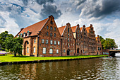 Alte hanseatische Häuser in Lübeck, UNESCO-Weltkulturerbe, Schleswig-Holstein, Deutschland, Europa