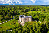 Luftaufnahme der Burg Raseburg, Südfinnland, Europa