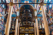 Bunte religiöse Wandmalereien, orthodoxe Kathedrale der Heiligen Dreifaltigkeit, Niš, Serbien, Europa