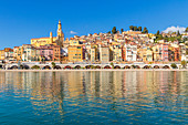 The old town with the Saint-Michel-Archange Basilica, Menton, Alpes Maritimes, Cote d'Azur, French Riviera, Provence, France, Mediterranean, Europe