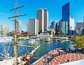 Ansicht des kreisförmigen Kais und des zentralen Geschäftsviertels, Sydney, New South Wales, Australien, Pazifik