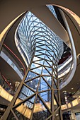 Detail der Architektur mit Metall und Glas, Frankfurt, Deutschland, Europa
