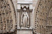 Detail of Notre Dame Cathedral, Paris, France.