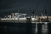 View of Dock 11 on the Elbe in the Port of Hamburg, Hamburg, Germany