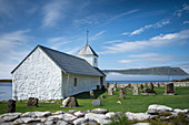 Church in the village of Kirkjubøur on Streymoy, Faroe Islands