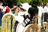 Bavarian brass music and Brautum, Siegsdorf, Chiemgau, Bavaria, Germany