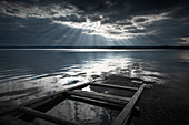 Blick auf den Ammersee, Fünfseenland, Oberbayern, Bayern, Deutschland, Europa