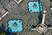 Eine Luftaufnahme des Trafalgar Square in London, England, Vereinigtes Königreich, Europa