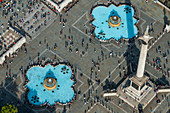 An aerial view of Trafalgar Square in London, England, United Kingdom, Europe