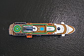 Aerial view of expedition cruise ship World Explorer (nicko cruises, Punta del Este, Maldonado Department, Uruguay, South America