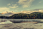 Morning mood at Lake Staz, Engadin, Graubünden, Switzerland, Europe;