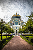 View of the Nikolai Naval Cathedral in Kronstadt, Russia