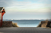 View of the beach house and the Baltic Sea, Timmendorfer Strand, Germany