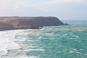Die Bucht Baie d´Ecalgrain am Cap de l´Hague im Sturm, Cotentin Halbinsel, Normandie.