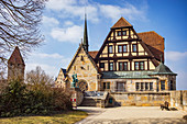 Luther Chapel and Fürstenbau in the inner courtyard of Veste Coburg, Coburg, Upper Franconia, Bavaria, Germany