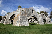 Ruin of the old Venetian shipyard in the place Gouvia, Corfu Island, Ionian Islands, Greece