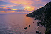 Mirtiotissa Strand, an der Westküste unterhalb des Ortes Pelekas gelegen gilt als einer der schönsten Strände der Insel Korfu, Ionische Inseln, Griechenland