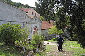 Pantokratoras Monastery on a hill above Agios Mattheos, Corfu Island, Ionian Islands, Greece